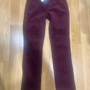 J. Crew Deep Red Corduroy Trousers